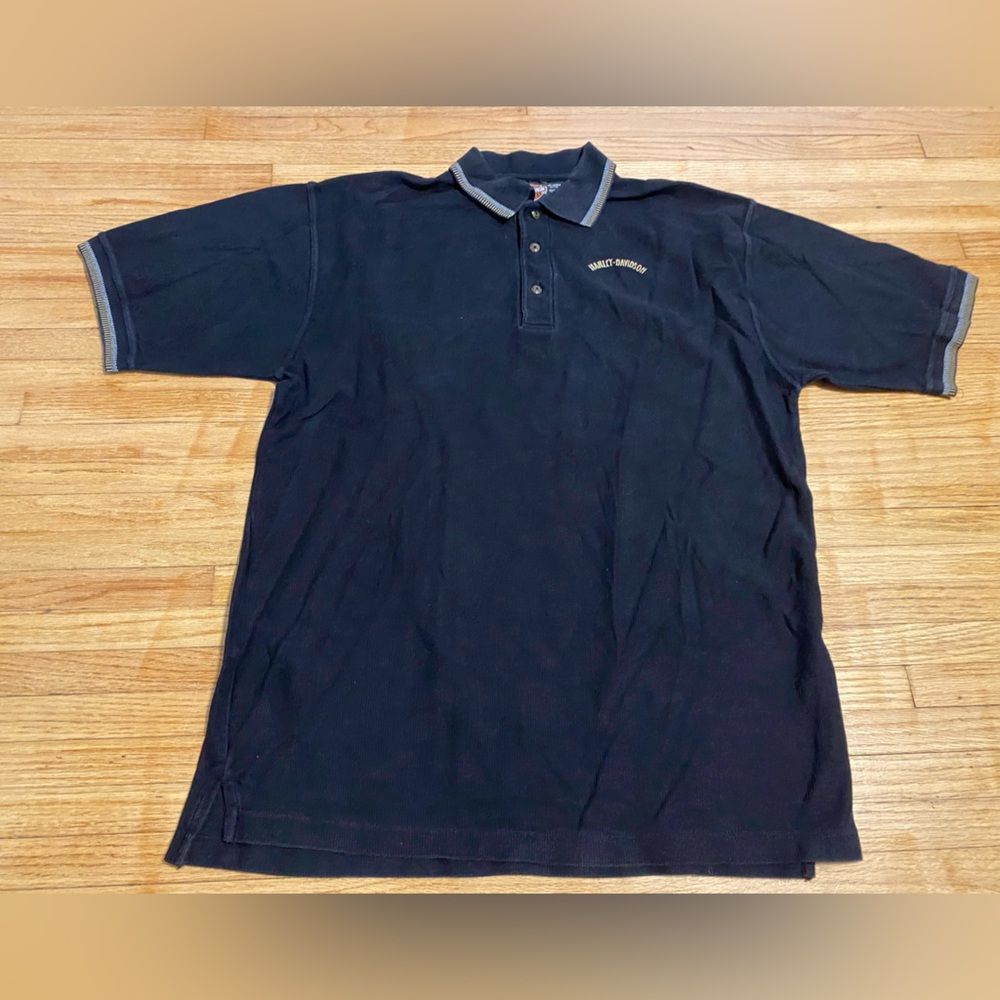 Harley Davidson Men's L Black Polo Shirt